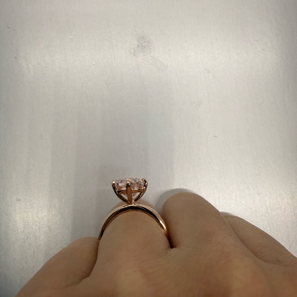 4.02 carat fancy pink antique cushion lab diamond compass prongs engagement ring - Picture 11 of 11
